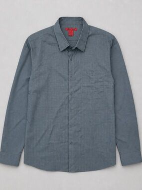 Montage Men's Long Sleeve Button-Up Shirt Blue With Minute Geometric Pattern
2XL